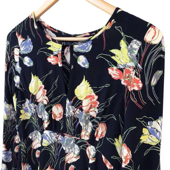 Bytimo Trailing Flowers Black Floral Long Sleeve Dress Size XS NEW - Picture 4 of 15